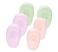 WRITWAA 3 Pairs Reusable Silicone Ear Covers Soft Protective Ear Protectors for Hair Dyeing Salon Use Comfortable in Pastel Pink Purple Green