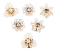 WRITWAA 3 Pairs Rhinestone Pearl Flower Cufflinks for Women Elegant Lightweight Suit Cufflinks Jewelry with Unique Floral Design Versatile Removable Accessories for Shirts Dresses and