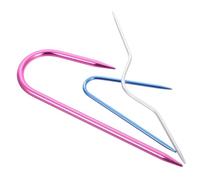 WRITWAA 3 Pcs Crochet U-Shaped Twisted Needles Set Bent Tip Cable Stitch Holder Needles for Sweater Knitting Yarn Craft Handwork