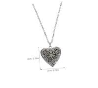 WRITWAA 3 Pcs Luminous Heart Shape Pendant Necklace Mixed Colors Openable Hollow Out Copper Holder for Solid Essential Oil Aromatherapy Diffuser Charming Glow Dark Jewelry Accessory