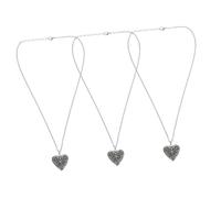 WRITWAA 3 Pcs Luminous Heart Shape Pendant Necklace Mixed Colors Openable Hollow Out Copper Holder for Solid Essential Oil Aromatherapy Diffuser Charming Glow Dark Jewelry Accessory