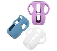 WRITWAA 3 Pcs Silicone Glass Bottle Sleeves with Double Handles, 240ml Protective Covers Compatible with Philips Bottles, Anti-Breakage Silicone Bottle Protectors for Daily Feeding