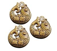 WRITWAA 3 Pcs Yellow Brass Fish Key Chain Pendants Set, Vintage Style Decorative Keyring Accessories for Car and Everyday Use, Creative Design Ethnic Keyrings
