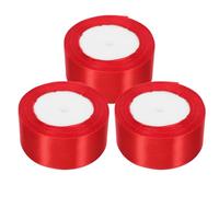 WRITWAA 3 Rolls Red Polyester Ribbon 25 Yards Each, 1-9/16 Inch Wide Satin Ribbon for Wrapping, Bow Making, Flower Bouquet Projects, Easy to Handle and Prevents Fraying, for Valentine’s