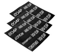 WRITWAA 3 Sheets Bottle Label Bathroom Dispenser Stickers Hand Soap Decals Black PVC Self-Adhesive Waterproof Classification Labels for Bathrooms