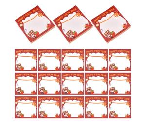 WRITWAA 30 Sets Red Happy New Year Sticky Memo Pads with Cartoon Pattern, 3x3 Inch Paper Notepads for Efficient Notetaking and Portable Use, for School or Wherever You Go the 2026