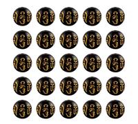 WRITWAA 300pcs Black Buddhist Beads for DIY Making Feng Shui Wealth Amulet Charms for Protective Mala Beads for Luck and Negative Absorption