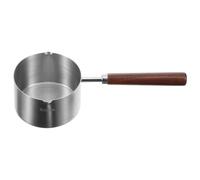 WRITWAA 304 Stainless Steel Saucepan with Pour Spout 250ml Handheld Oil Pot for Cooking Home Kitchen Small Sauce Pan with Heat-Resistant Handle Suitable for Sauce and Oil Random Style