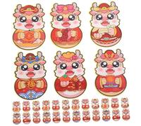 WRITWAA 30pcs Chinese Red Envelopes with Dragon Design Traditional Hong Bao Lucky Money Bags for Spring Festival Wedding Birthday Celebration Mixed Styles