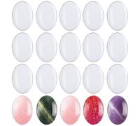 WRITWAA 30pcs Clear Glass Nail Color Charts Beads for Nail Polish Display for Salon Home and Professional Manicure Use