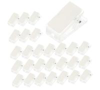 WRITWAA 30Pcs Clear Self-Adhesive Plastic Badge Clips Mini Acrylic Document Holders Wall Tapestry Hanging Photo Display Clips for Office Staff Students Nurses
