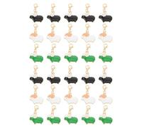 WRITWAA 30pcs Cute Sheep Charms Metal Enamel Sheep Pendants for Crafts