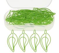 WRITWAA 30pcs Metal Paper Clips Leaf Shaped Strong Clamping Force Convenient High-Grade Metal Material for Office School Letters