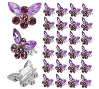 WRITWAA 30pcs Mini Butterfly Hair Clips Sparkly Rhinestone Hair Charms Accessories for Girls