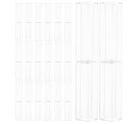 WRITWAA 30pcs Plastic Pen Display Box Square Shape for Desk Organization and School Use, Reusable Office Supply with Quick Access and Visual Sorting Features