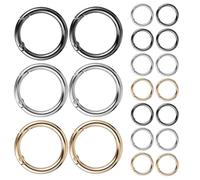 WRITWAA 30pcs Round Metal Snap Buckle Rings 1 Inch Diameter Multipurpose Use Keychain Clasps for Dog Leash and Purse Quick and Safe Operation for Crafting and DIY Projects