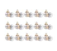 WRITWAA 30pcs Sequins Star Glass Ball Earring Accessory Adornment Silver Glass Plastic DIY Making Beautiful Creative Handmade Time Decoration
