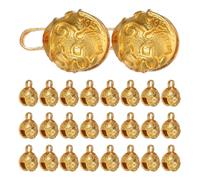 WRITWAA 30pcs Vintage Tibetan Mini Jingle Bell Charms in Golden Alloy Handmade Crafting Features, for Bracelets and Christmas Jewelry Making Accessories