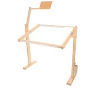 WRITWAA 360° Rotating Wooden Needlework Frame Holder Adjustable Height Cross Stitch Hoop Stand for Craft and Professional Workshop Beige