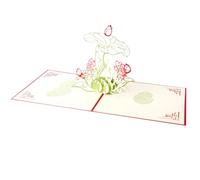 WRITWAA 3d Graduation Greeting Card Water Lily Pop up Design Paper Card Expressing Blessings with Blank Writing Space for Birthday and Graduation Season Friends and Classmates
