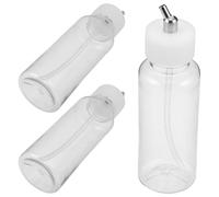 WRITWAA 3pcs 80cc Plastic Airbrush Bottles Jars with Siphon Feed Design, Portable Paint Storage Containers for Airbrush Painting and Studio Use