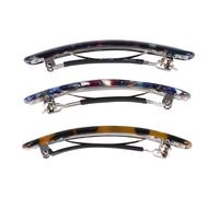WRITWAA 3pcs Acetate Hairpins Hair Clips for Women Ponytail Holder Rectangle Spring Barrettes Random Color Stylish Hair Accessories for Daily Use