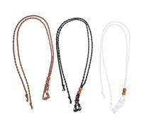 WRITWAA 3pcs Adjustable Empty Stone Holder Necklace with Handwoven Wax Rope Cord, Macrame Cage Pendant Holder for Crystals or Pendants, Comfortable Fit for Casual and Elegant Occasions