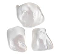 WRITWAA 3pcs Baroque Pearl DIY Necklace and Bracelet Making Beads Multi-Faceted Irregular White Shell Loose Beads for Jewelry Crafting Accessories