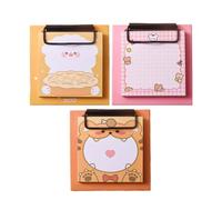 WRITWAA 3pcs Cartoon Notepads Paper Memo Pads with Lovely Patterned Appearance for Students and Travelers, Organize Work and Plan in Travel Diaries Or Listing Ideas