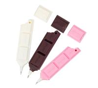 WRITWAA 3pcs Creative Chocolate Shaped Ballpoint Pens for School Office Smooth Writing Plastic Cartoon Pens with Cute Characters in White Coffee Pink Cool Aesthetic Stationery