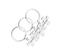 WRITWAA 3pcs Creative Puzzle Key Rings for Couples We Will Always Be Connected Letters Keychains Alloy Material Friendship and Lovers Anniversaries Weddings Birthdays