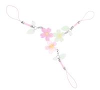 WRITWAA 3pcs Cute Sakura Phone Charm Beaded Phone Lanyard Strap with Multi-functional Design and Resin Material Resistant to Fading and Backpacks