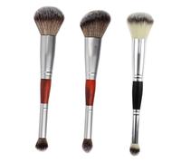 WRITWAA 3pcs Double-ended Eyeshadow Brushes Set for Professional Use, Portable Fiber Makeup Brushes with Precise Application, for Eye and Blush Makeup in Work Or Travel