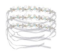 WRITWAA 3pcs Elegant Wedding Headbands Bridal Flower Pearl Hair Accessories Charming Headdress for Bride Bridesmaid for Special Occasions Delicate Look Easy to Wear