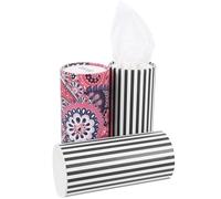 WRITWAA 3pcs Face Tissue Round Paper Disposable Multi-Function Cylindrical Design with 50 Sheets Each Fresh Touch Car Napkin for Place A Tissue Box for Car is Needed Random Style