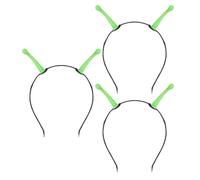 WRITWAA 3pcs Glow Antenna Headband Set Luminous Plastic Material, Lightweight and Flexible Fit, for Cosplay and Masquerade Events, Creative Martian Glow Antenna Hairbands