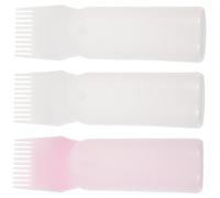 WRITWAA 3Pcs Hair Dye Bottle Applicator Comb Set 2 White + 1 Pink Hairdressing Bottles for Salon Use Precise Hair Coloring Tool with Comb Applicator for Professional Barber
