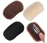 WRITWAA 3pcs Hair Volume Bump Clips Set with Breathable Base Pads, Invisible Hair Increasing Tools for Women, Includes Black, Brown, and Ivory for Party and Daily Styling