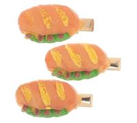 WRITWAA 3pcs Hot Dog Hairpin Hair Accessories for Girls Women Boy Girl Hair Clip Toy Food Hairpin Barrette
