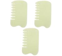WRITWAA 3pcs Jade Gua Scraping Comb for Scalp Massage and Facial Gua Natural Xiuyan Jade Tool for Improved Circulation Muscle Relief and Skin Dual Use for and Face