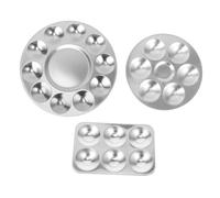 WRITWAA 3Pcs Lightweight Aluminum Pallet Wells for Easy Paint Mixing Washable Art Trays for Acrylic Watercolor DIY Crafting Suitable for Professional Artists