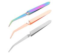 WRITWAA 3pcs Nail Shaping Clips and Precision Stainless Steel Tweezers Set for Manicure Nail Art with Silver Rose Gold and Titanium Colors for Salon Decoration