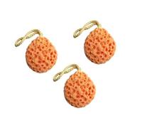 WRITWAA 3pcs Natural Sponge Mesh Pouf Scrubber Foam Loofah Sponge Honeycomb Bath Sponge Washing Large Bath Puff Loofah Sponge Bath Sponges Bath Sponge Orange