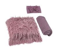 WRITWAA 3pcs Photography Prop Set for Newborns Soft Blanket, Swaddle Cloth, and Headband Photo Accessory Kit for Newborn Photo Shoots