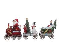 WRITWAA 3pcs Resin Christmas Train Set Festive Desktop Decorations for Holiday Cheer Charming Table Ornaments for Xmas Parties Durable Easy to Maintain Decor