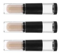 WRITWAA 3pcs Retractable Refillable Powder Makeup Brush with Press-type Mechanism and Sealed Rotating Design, Portable Mini Travel Foundation Brush with Cap for Blending and Setting Powder
