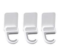 WRITWAA 3pcs Self-Adhesive Mop Holder Hooks Wall Mounted Mop Hanger for Kitchen and Bathroom No Drilling Required White Abs and Silicone for Organizing Cleaning Tools