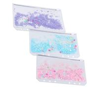 WRITWAA 3pcs Transparent PVC Zipper Pouch with Binder Clips Zip File Bags for Office and School Storage Lightweight Business Card and Document Organizer with Clear Window Multi-Color
