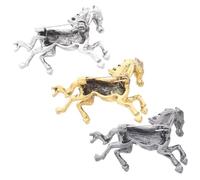 WRITWAA 3pcs Vintage Metal Horse Brooch Enamel Zodiac Animal Pins for Men Women Energetic Galloping Design Symbolizing Success Motivational Lapel Pins for Suit Clothing and Party