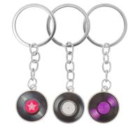 WRITWAA 3pcs Vinyl Record Keychains Metal Key Rings Creative Key Decoration for Handmade Craft Design Hanging on Your Bag Unique Vintage Style